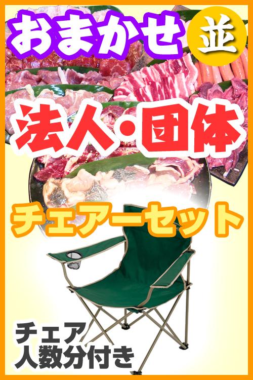 お任せ出張BBQ並チェアコース　100名以上（税込3080円/人）/